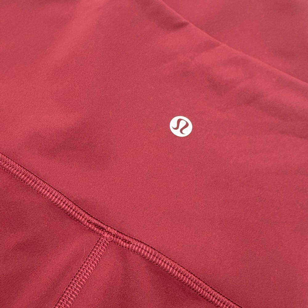 Lululemon Wunder Under Scallop Leggings Size 16 Red Merlot‎ 23” Crop - Picture 8 of 14